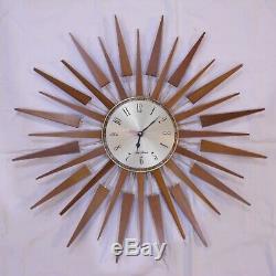 25 diameter seth thomas sunburst/starburst clock vintage retro