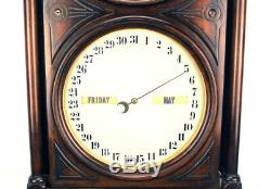 50H Seth Thomas Double Dial Office Perpetual Calendar No 5 Regulator Wall Clock