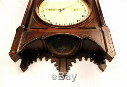 50H Seth Thomas Double Dial Office Perpetual Calendar No 5 Regulator Wall Clock