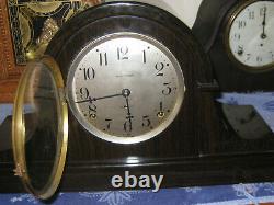 A Very Beautiful Working Seth Thomas Adamantine Finish Shelf Mantel Clock