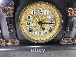 AA45 Antique 1880 DC Seth CCON003 Thomas Ornate Mantle Clock Set of 1 Clock