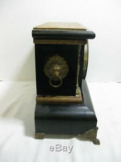 ANTIQUE 1880 Seth Thomas #102 Adamantine Mantle Clock with Key