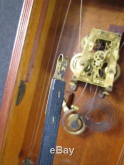 ANTIQUE CLEAN 1800s OAK SETH THOMAS WEIGHT DRIVEN MANTEL CLOCK