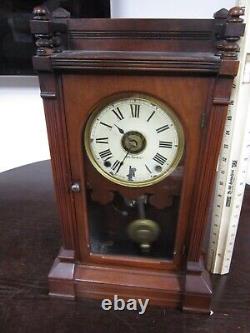 ANTIQUE EMPIRE SETH THOMAS ROSEWOOD SHELF CLOCK WITH ALARM Let's make a deal