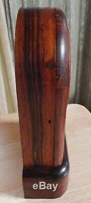 ANTIQUE SETH THOMAS 8-DAY SPRING CLOCK + KEY Mahogany Wood Beehive Shelf Mantel