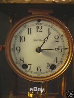 ANTIQUE SETH THOMAS GILT CASE CRYSTAL REGULATOR CLOCK, c. 1900