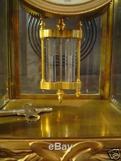 ANTIQUE SETH THOMAS GILT CASE CRYSTAL REGULATOR CLOCK, c. 1900
