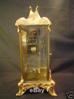 ANTIQUE SETH THOMAS GILT CASE CRYSTAL REGULATOR CLOCK, c. 1900