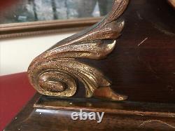 ANTIQUE SETH THOMAS MANTLE CLOCK wooden CASE Brass Patrician #1
