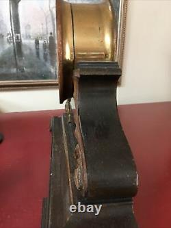 ANTIQUE SETH THOMAS MANTLE CLOCK wooden CASE Brass Patrician #1