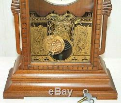 ANTIQUE SETH THOMAS RARE UTICA CITY SERIES WALNUT PARLOR CLOCK With LYRE MVMT