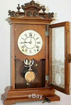 ANTIQUE SETH THOMAS RARE UTICA CITY SERIES WALNUT PARLOR CLOCK With LYRE MVMT