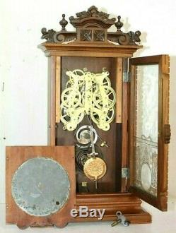 ANTIQUE SETH THOMAS RARE UTICA CITY SERIES WALNUT PARLOR CLOCK With LYRE MVMT