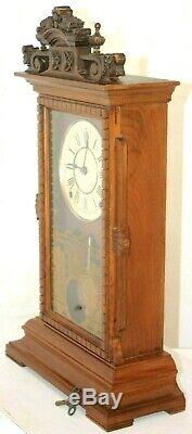 ANTIQUE SETH THOMAS RARE UTICA CITY SERIES WALNUT PARLOR CLOCK With LYRE MVMT