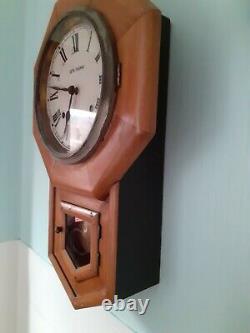 ANTIQUE SETH THOMAS WOODEN WALL CLOCK- with striking movement (bell)