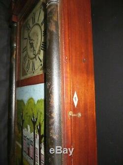 ANTIQUE SETH THOMAS WOODEN WORKS MANTEL CLOCK by ELI TERRY C1860