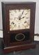 Antique Seth Thomas Mantel Clock With Door Dark Wood Frame With Winding Key