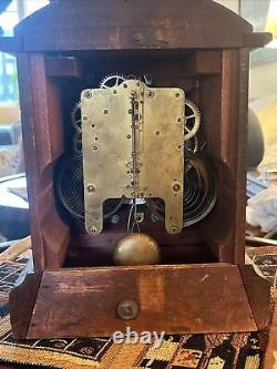 ANTIQUE VICTORIAN SETH THOMAS ROSEWOOD MANTLE CLOCK (Needs Winding Key)