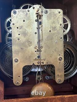 ANTIQUE VICTORIAN SETH THOMAS ROSEWOOD MANTLE CLOCK (Needs Winding Key)