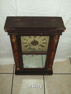 ANTIQUE c1800's SETH THOMAS WEIGHT DRIVEN MANTLE CLOCK WORKS