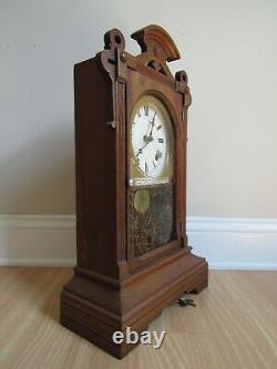 ANTIQUE mantel clock SETH THOMAS key wind 1800's BEAUTIFUL WALNUT