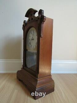 ANTIQUE mantel clock SETH THOMAS key wind 1800's BEAUTIFUL WALNUT