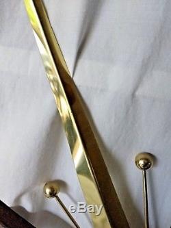 ATOMIC STARBURST WALL CLOCK mid century modern metal gold danish Seth Thomas