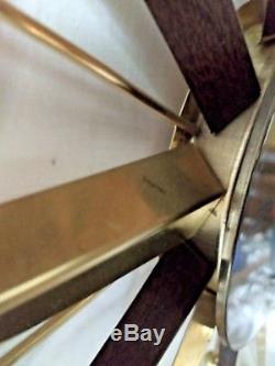 ATOMIC STARBURST WALL CLOCK mid century modern metal gold danish Seth Thomas