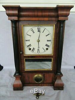 Anitque 1860's Seth Thomas Column Model Shelf Clock with Mirror (Works)