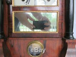 Anitque 1860's Seth Thomas Column Model Shelf Clock with Mirror (Works)