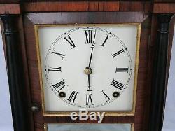 Anitque 1860's Seth Thomas Column Model Shelf Clock with Mirror (Works)