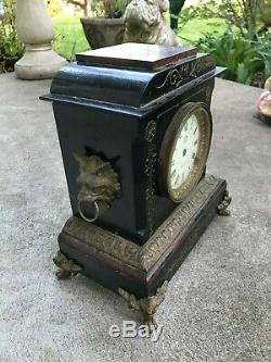 Ansonia St Clair Iron Cased Clock Non Working for Parts / Repair