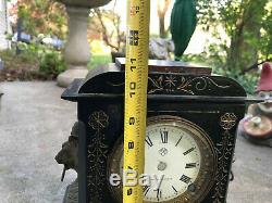 Ansonia St Clair Iron Cased Clock Non Working for Parts / Repair