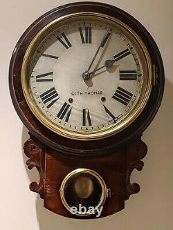 Antique 1800's SETH THOMAS Brighton Round Top Time/Strike Regulator Wall Clock