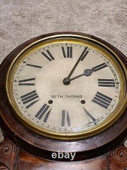 Antique 1800's SETH THOMAS Brighton Round Top Time/Strike Regulator Wall Clock