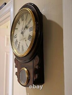 Antique 1800's SETH THOMAS Brighton Round Top Time/Strike Regulator Wall Clock