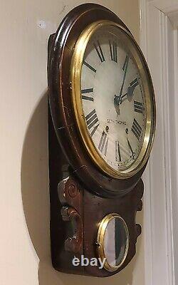 Antique 1800's SETH THOMAS Brighton Round Top Time/Strike Regulator Wall Clock