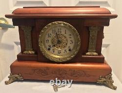 Antique 1800's Seth Thomas Adamantine 295A Chime Bell 8 Day Cherry Wood Clock