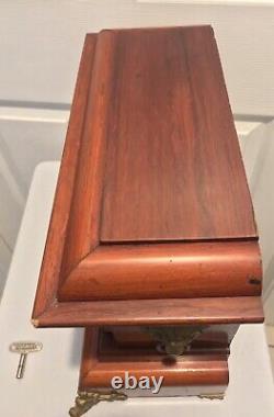 Antique 1800's Seth Thomas Adamantine 295A Chime Bell 8 Day Cherry Wood Clock