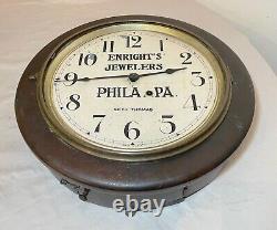 Antique 1800's Seth Thomas Jewelers wooden veneer wood advertisement wall clock