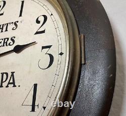 Antique 1800's Seth Thomas Jewelers wooden veneer wood advertisement wall clock