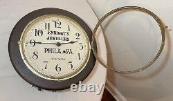 Antique 1800's Seth Thomas Jewelers wooden veneer wood advertisement wall clock