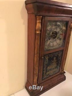 Antique 1800's Seth Thomas Weight Driven 30 Hour Column Pillar Gong Mantle Clock