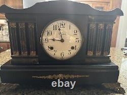 Antique 1800's Waterbury Mantle Clock RUNS Video with Key Works