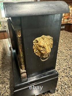 Antique 1800's Waterbury Mantle Clock RUNS Video with Key Works