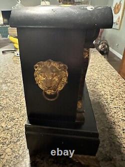 Antique 1800's Waterbury Mantle Clock RUNS Video with Key Works