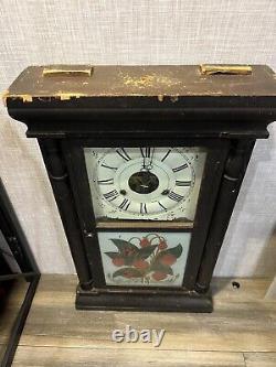 Antique 1800s Seth THOMAS Weight Driven Wooden COLUMN Clock PENDULUM MACHANICAL