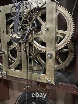 Antique 1800s Seth THOMAS Weight Driven Wooden COLUMN Clock PENDULUM MACHANICAL