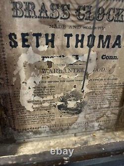 Antique 1800s Seth THOMAS Weight Driven Wooden COLUMN Clock PENDULUM MACHANICAL