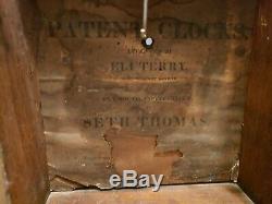 Antique 1830 SETH THOMAS Plymouth Conn. Pillar & Splat Wood Works Mantel Clock